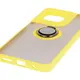 Etui z uchwytem na palec Bizon Case Hybrid Ring do Motorola Moto G15 / G15 Power przydymione z żółtą ramką