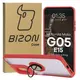 Etui z uchwytem na palec Bizon Case Hybrid Ring do Motorola Moto G05 / E15 przydymione z czerwoną ramką
