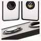 Etui z uchwytem na palec Bizon Case Hybrid Ring do Honor Magic7 Lite przydymione z czarną ramką