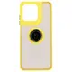 Etui z uchwytem na palec Bizon Case Hybrid Ring do Motorola Moto G15 / G15 Power przydymione z żółtą ramką