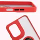 Etui z uchwytem na palec Bizon Case Hybrid Ring do Motorola Moto G05 / E15 przydymione z czerwoną ramką