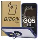 Etui z uchwytem na palec Bizon Case Hybrid Ring do Motorola Moto G05 / E15 przydymione z granatową ramką
