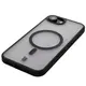 Etui z pierścieniem magnetycznym Bizon Case MatteO Magnetic do Apple iPhone 16e półprzezroczyste z czarną ramką
