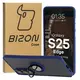 Etui z uchwytem na palec Bizon Case Hybrid Ring do Samsung Galaxy S25 Edge przydymione z granatową ramką