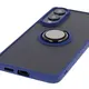 Etui z uchwytem na palec Bizon Case Hybrid Ring do Samsung Galaxy S25 Edge przydymione z granatową ramką