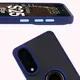 Etui z uchwytem na palec Bizon Case Hybrid Ring do Samsung Galaxy S25 Edge przydymione z granatową ramką