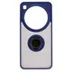 Etui z uchwytem na palec Bizon Case Hybrid Ring do Xiaomi 15 Ultra przydymione z granatową ramką