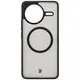 Etui z pierścieniem magnetycznym Bizon Case MatteO do Xiaomi Poco F7 Ultra przydymione-czarne