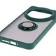 Etui z uchwytem na palec Bizon Case Hybrid Ring do Xiaomi 15 Ultra przydymione z ciemnozieloną ramką