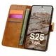 Etui z klapką Bizon Case Pocket do Samsung Galaxy S25 Edge brązowe