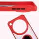 Etui z uchwytem na palec Bizon Case Hybrid Ring do Xiaomi 15 Ultra przydymione z czerwoną ramką