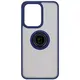 Etui z uchwytem na palec Bizon Case Hybrid Ring do Oppo Reno13 Pro przydymione z granatową ramką