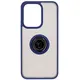 Etui z uchwytem na palec Bizon Case Hybrid Ring do Oppo Reno13 przydymione z granatową ramką