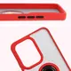 Etui z uchwytem na palec Bizon Case Hybrid Ring do Oppo Reno13 Pro przydymione z czerwoną ramką