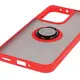 Etui z uchwytem na palec Bizon Case Hybrid Ring do Oppo Reno13 przydymione z czerwoną ramką
