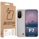 Etui Bizon Case Angelo do Xiaomi POCO F7 półprzezroczyste z różową ramką