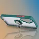 Etui z uchwytem na palec Bizon Case Hybrid Ring do Xiaomi POCO F7 przydymione z ciemnozieloną ramką