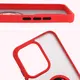 Etui z uchwytem na palec Bizon Case Hybrid Ring do Oppo Reno13 przydymione z czerwoną ramką