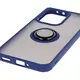 Etui z uchwytem na palec Bizon Case Hybrid Ring do Oppo Reno13 przydymione z granatową ramką