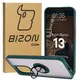 Etui z uchwytem na palec Bizon Case Hybrid Ring do Oppo Reno13 przydymione z ciemnozieloną ramką