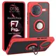 Etui z uchwytem na palec Bizon Case Hybrid Ring do Xiaomi POCO F7 Pro przydymione z czerwoną ramką