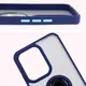 Etui z uchwytem na palec Bizon Case Hybrid Ring do Oppo Reno13 Pro przydymione z granatową ramką