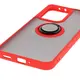 Etui z uchwytem na palec Bizon Case Hybrid Ring do Oppo Reno13 Pro przydymione z czerwoną ramką