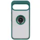 Etui z uchwytem na palec Bizon Case Hybrid Ring do Google Pixel 10 Pro XL przydymione z ciemnozieloną ramką