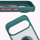 Etui z uchwytem na palec Bizon Case Hybrid Ring do Google Pixel 10 / 10 Pro przydymione z ciemnozieloną ramką