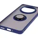 Etui z uchwytem na palec Bizon Case Hybrid Ring do Realme 14 Pro 5G przydymione z granatową ramką