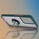 Etui z uchwytem na palec Bizon Case Hybrid Ring do Realme 14 5G / 14T 5G przydymione z ciemnozieloną ramką