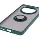 Etui z uchwytem na palec Bizon Case Hybrid Ring do Realme 14 Pro 5G przydymione z ciemnozieloną ramką