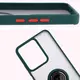 Etui z uchwytem na palec Bizon Case Hybrid Ring do Realme 14 5G / 14T 5G przydymione z ciemnozieloną ramką