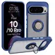 Etui z uchwytem na palec Bizon Case Hybrid Ring do Google Pixel 10 / 10 Pro przydymione z granatową ramką