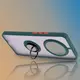 Etui z uchwytem na palec Bizon Case Hybrid Ring do Realme 14 Pro 5G przydymione z ciemnozieloną ramką