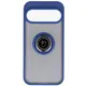 Etui z uchwytem na palec Bizon Case Hybrid Ring do Google Pixel 10 / 10 Pro przydymione z granatową ramką