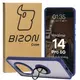 Etui z uchwytem na palec Bizon Case Hybrid Ring do Realme 14 Pro 5G przydymione z granatową ramką