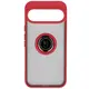 Etui z uchwytem na palec Bizon Case Hybrid Ring do Google Pixel 10 Pro XL przydymione z czerwoną ramką