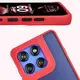 Etui z uchwytem na palec Bizon Case Hybrid Ring do Motorola Edge 60 Pro przydymione z czerwoną ramką
