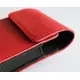 Skórzane etui ochronne LURESKO FLIP SLEEVE M do Samsung Galaxy Z Flip 3/4/5/6 Motorola Razr 50 / 40 Ultra Huawei Pocket (czerwony gładki czerwona nić)