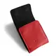 Skórzane etui ochronne LURESKO FLIP SLEEVE M do Samsung Galaxy Z Flip 3/4/5/6 Motorola Razr 50 / 40 Ultra Huawei Pocket (czerwony gładki czerwona nić)
