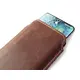 Skórzane etui wsuwane LURESKO NEW LILLA XXXL wsuwka na telefon 6.5' - 6.9' (brąz vintage biała nić)