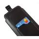 Skórzane etui uniwersalne z oczkiem na smycz LURESKO NEW ASTER XXXL wsuwka na telefon 6.5' - 6.9' (czarny gładki biała nić)