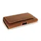 Skórzana kabura LURESKO FREYA XL do paska etui na telefon 165x82x10mm (brąz vintage biała nić)