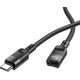 HOCO Adapter OTG Typ C (Męski) Do Typ C (Żeński) 3A U107 1,2 M Czarna