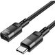 HOCO Adapter OTG Typ C (Męski) Do Typ C (Żeński) 3A U107 1,2 M Czarna