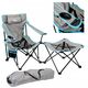 PLATINET CAMPING SET OF 2, FOLDING TABLE/ FOOTREST + CHAIR BLACK BLUE [45907]