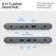 Stojak Spigen LD204H Laptop Stand USB-C Hub 6w1: 100W ładowanie, HDMI 4K, 2x USB-A, transfer 5Gb/s Space Grey