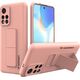 Wozinsky Wozinsky Kickstand Case elastyczne silikonowe etui z podstawką Xiaomi Poco M4 Pro 5G różowy