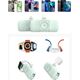 Mini powerbank Wozinsky WF16-YLS 5000mAh 15W Lightning z wbudowanym kablem USB-C i ładowarką do Apple Watch - zielony